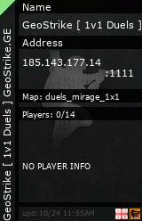 Stats for GeoStrike [ 1v1 Duels ] GeoStrike.GE