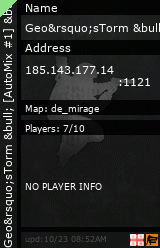 Stats for Geo&rsquo;sTorm &bull; [AutoMix #1] &bull; | CS2 Community