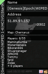 Stats for [Genesis]Epoch|WIPED 1-6|HC|VG|StartKit|SemiMili|Missions|PVP