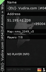 Stats for -[EU]- Vudira.com |#04|Inf.Ammo + Workshop|