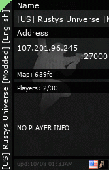 Stats for [US] Rustys Universe [Modded] [English]
