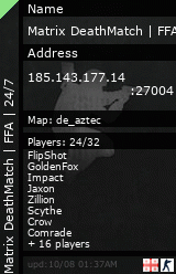 Stats for Matrix DeathMatch | FFA | 24/7