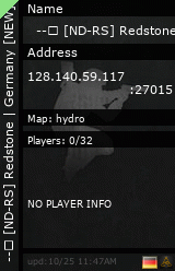 Stats for   --► [ND-RS] Redstone | Germany [NEW]