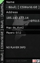Stats for - &bull; [ CSWorld.GE ] &bull; - [AutoMix]