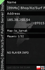 Stats for [EthMo] Bhop/Kz/Surf Public Server [toplist]