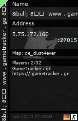 Stats for &bull; 🟠 www . gametracker . ge 🟠 &bull;