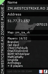 Stats for ZM.WESTCSTRIKE.RO ZOMBIE PLAGUE #6.3 #1