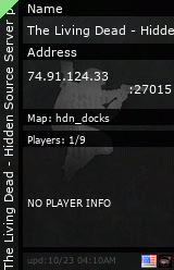 Stats for The Living Dead - Hidden Source Server pshove/ff:reflect