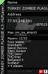 Stats for TURKEY ZOMBIE PLAGUE 4.3 -HLPLayer.com