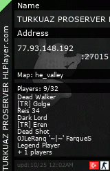 Stats for TURKUAZ PROSERVER HLPlayer.com