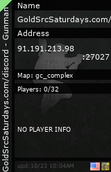 Stats for GoldSrcSaturdays.com/discord - Gunman Chronicles