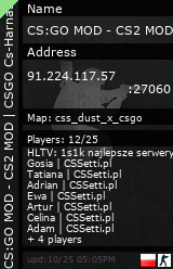 Stats for CS:GO MOD - CS2 MOD | CSGO Cs-Harnas.pl | Skiny | Klany | Operacje | Skrzynie | Klucze | Rangi | Leczenie | Jackpot | FREE VIP | VIP/SVIP | StatTrak | Eventy