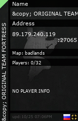 Stats for &copy; ORIGINAL TEAM FORTRESS
