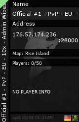 Stats for Official #1 - PvP - EU - 10x - Admin Wipes 3/22