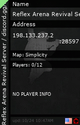 Stats for Reflex Arena Revival Server / discord.gg/AykmMP5kbP