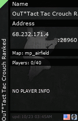 Stats for OuT*Tact Tac Crouch Ranked
