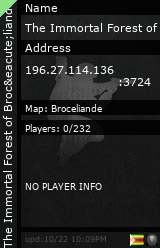 Stats for The Immortal Forest of Broc&eacute;liande, Login server - Mol Rehan 4
