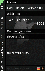 Stats for FWL Official Server #1 || 1.33 LRv3 | EU