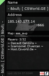 Stats for - &bull; [ CSWorld.GE ] &bull; -