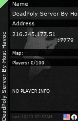 Stats for DeadPoly Server By Host Havoc