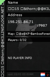 Stats for 15 &thorn;@@KILLINGFLOOR.NET &oslash;&oslash;&oslash;|@&thorn;&thorn; #7987 &oslash;&oslash;&oslash;|@&oslash;@ D-3 &oslash;&oslash;&oslash;|&oslash;&oslash;@ BATTLE ROYALE SOLO&oslash;&oslash;&oslash;