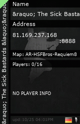 Stats for &raquo; The Sick Bastards &laquo;&raquo; Requiem Arena [EU]